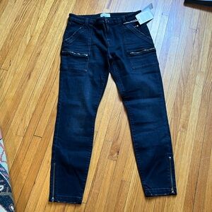 NWT Joie 30 Super Stretch Noir BLK Skinny Cargo Pants $228 Fits 29-30